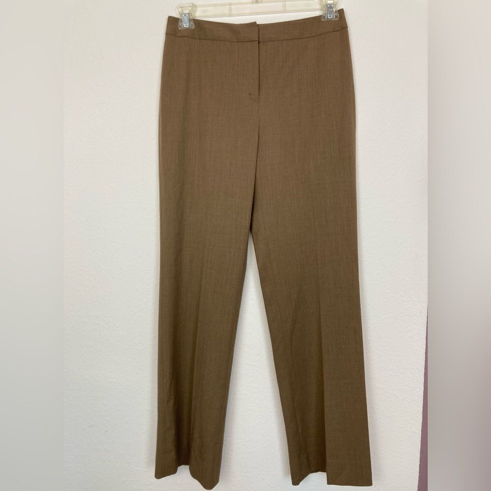 Lafayette 148 New York Flat Front High Waist Trousers wool blend gabardine